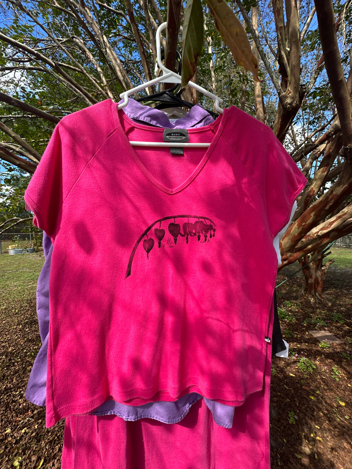 Bleeding Heart Hot Pink Baby Doll Sleeve Tee